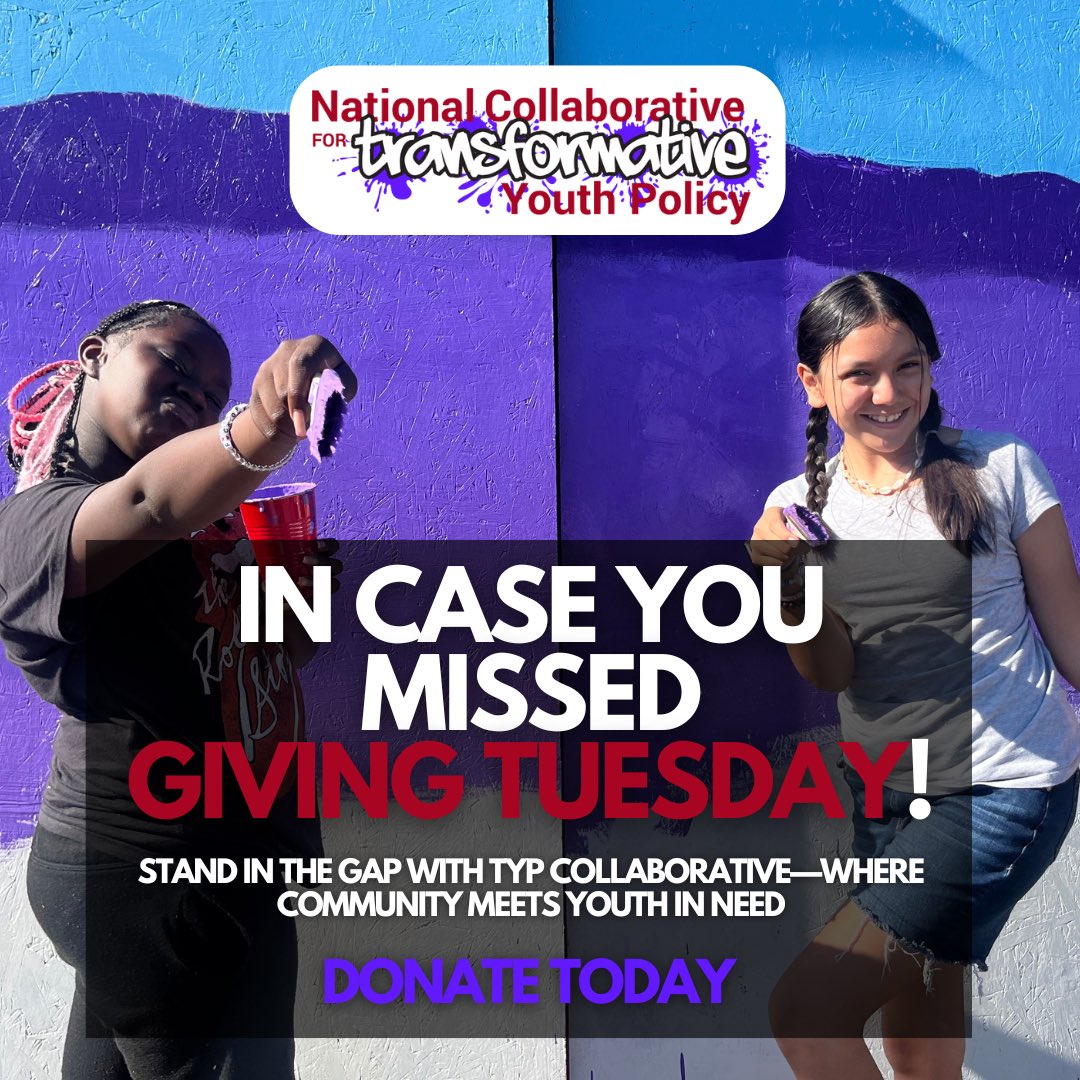 typcollab's tweet photo. Missed Us Yesterday? There’s Still Time to Make an Impact!

Donate Here! 👉 https://t.co/dFIiOxLrc2

#DonateNow #YouthEmpowerment #EconomicJustice #MentalHealthAdvocacy #CriminalJusticeReform #PolicyChange #TransformativeYouthPolicy #EquityMatters #TYPCollab https://t.co/F8ID5Kw5a6