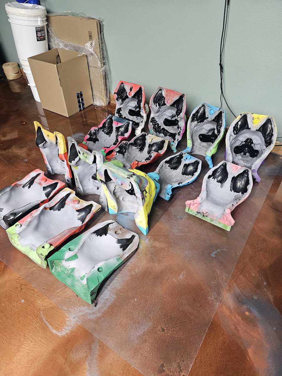 Prepping the molds for new incoming rubber critters!