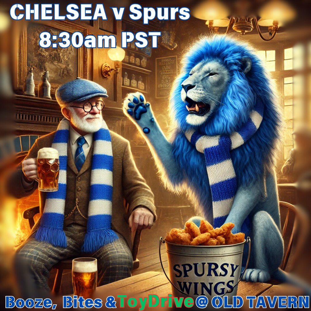 NorCal, Let's pack the <a href="/OldTavernPub/">Old Tavern</a>  this Sunday to put spurs in their place once again. Bring an unwrapped toy for the toydrive (details below) and get some drinks in! Oh and uh... 🖕 Anthony Taylor! <a href="/ChelseaFCinUSA/">Chelsea FC USA</a> <a href="/CarefreeCA1905/">Carefree California ⭐⭐</a>