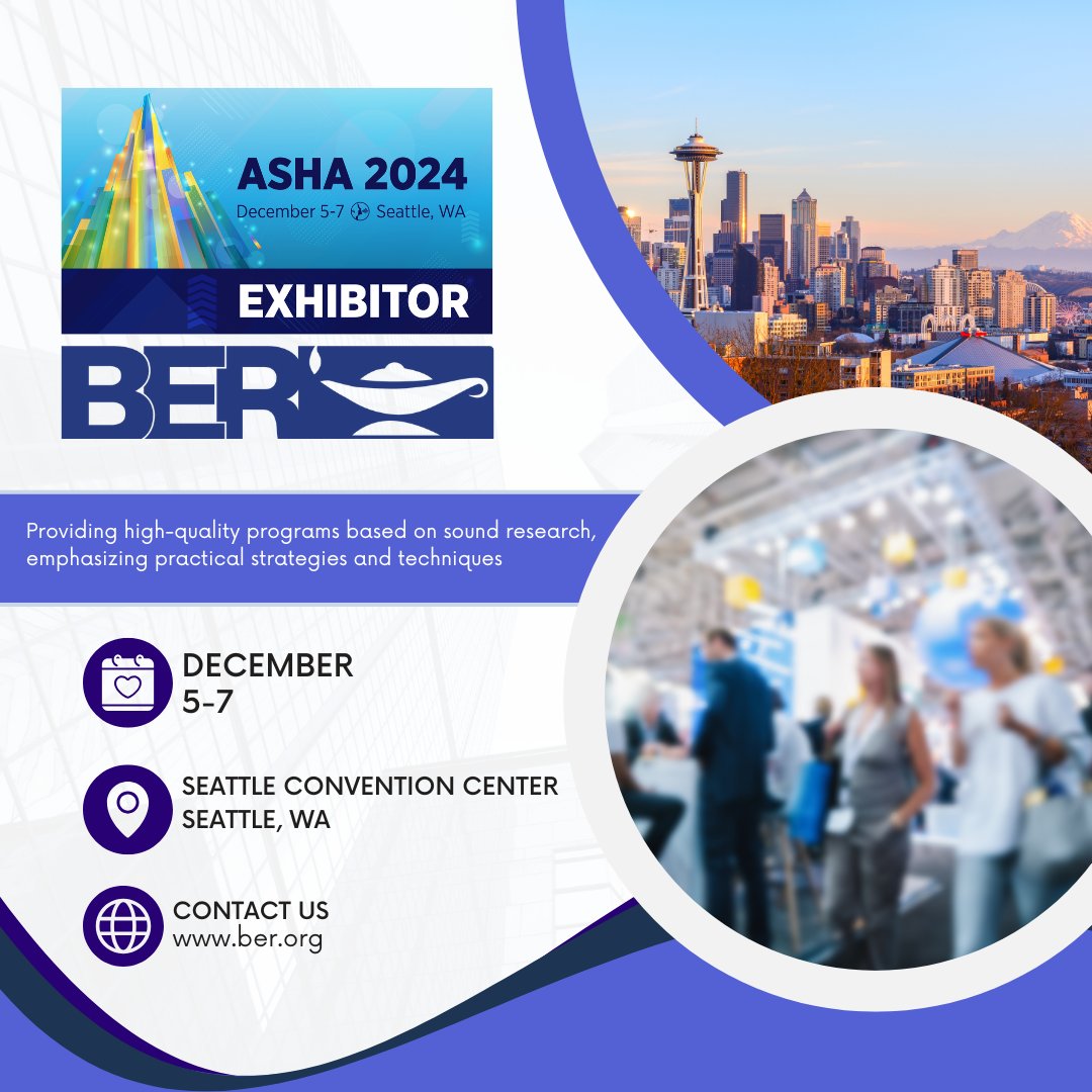 We’re excited to be at the ASHA Convention and look forward to seeing you tomorrow through Saturday! Visit us at Summit Exhibit Level, Hall 1-2, Booth 1634. Stop by to connect with us and check out what we have to offer! #asha2024 #exhibitor #asha2024seattle