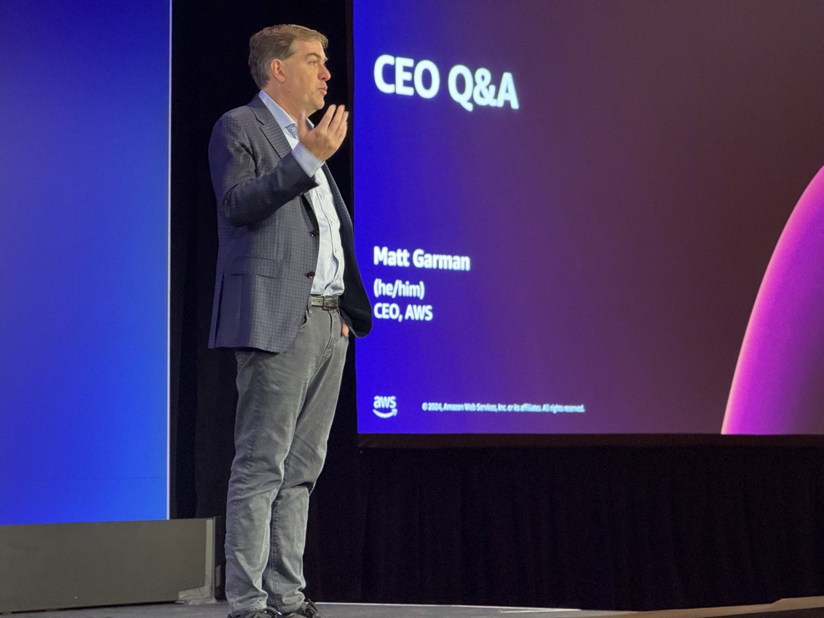 lizkmiller's tweet image. &quot;We continue to make large investments in renewable energy like nuclear because I do think that that is an important component. It&apos;s just a part of the portfolio of power that we&apos;re going to need over the next couple of decades.&quot; Matt Garman @awscloud CEO #AWSreInvent #CRatAWS