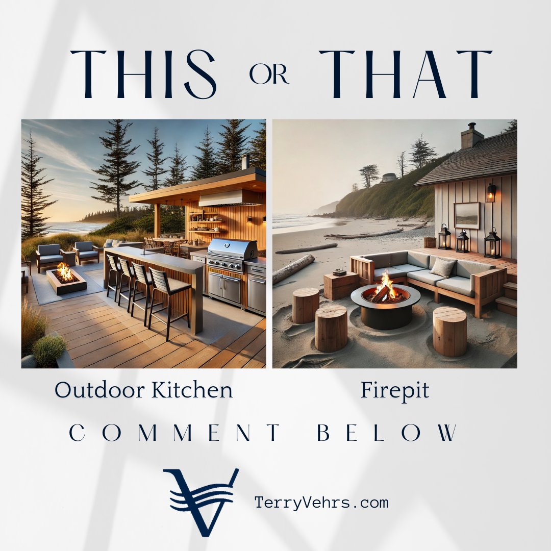 TerryVehrs's tweet image. Outdoor living showdown! Outdoor kitchen for hosting or fire pit for unwinding—which is your top pick? Let us know!

#DreamSpaces #OutdoorDesign #BackyardLiving #TerryVehrsRealEstate #VehrsGroupRealEstate