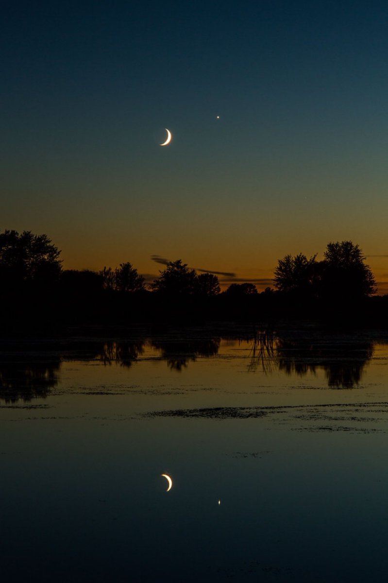 astropics's tweet photo. Moon and Venus https://t.co/RSh1xbBOZs