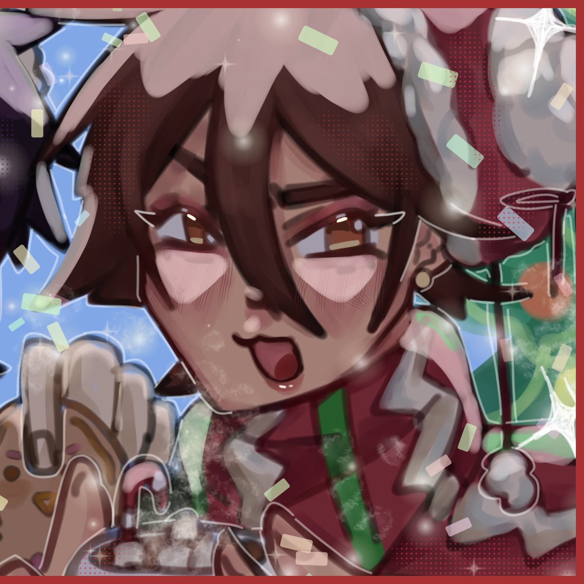 icon navideños pa compartir con tu bro ♡ৎ(˶ ⍤ ˶) 🎄💜🩷🎁 #aquinofanart #duxofanart