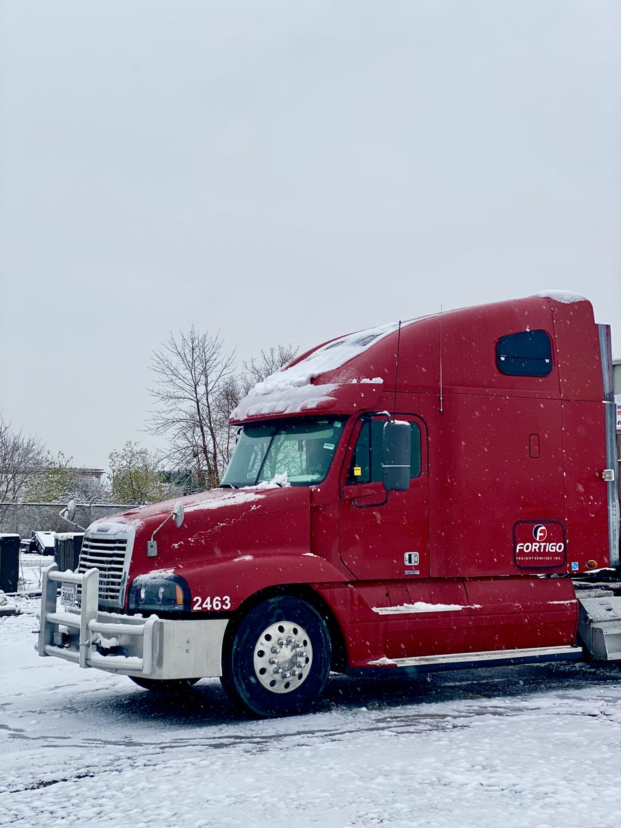 FortigoFreight's tweet photo. It's that time of year...we've received the first snowfall alert in the GTA, which means it's time to gear up for slippery roads and foggy windows. Stay safe on the roads this season! ❄️

📸 #OnTheRoad with Varinder https://t.co/G4OXZF7aPo