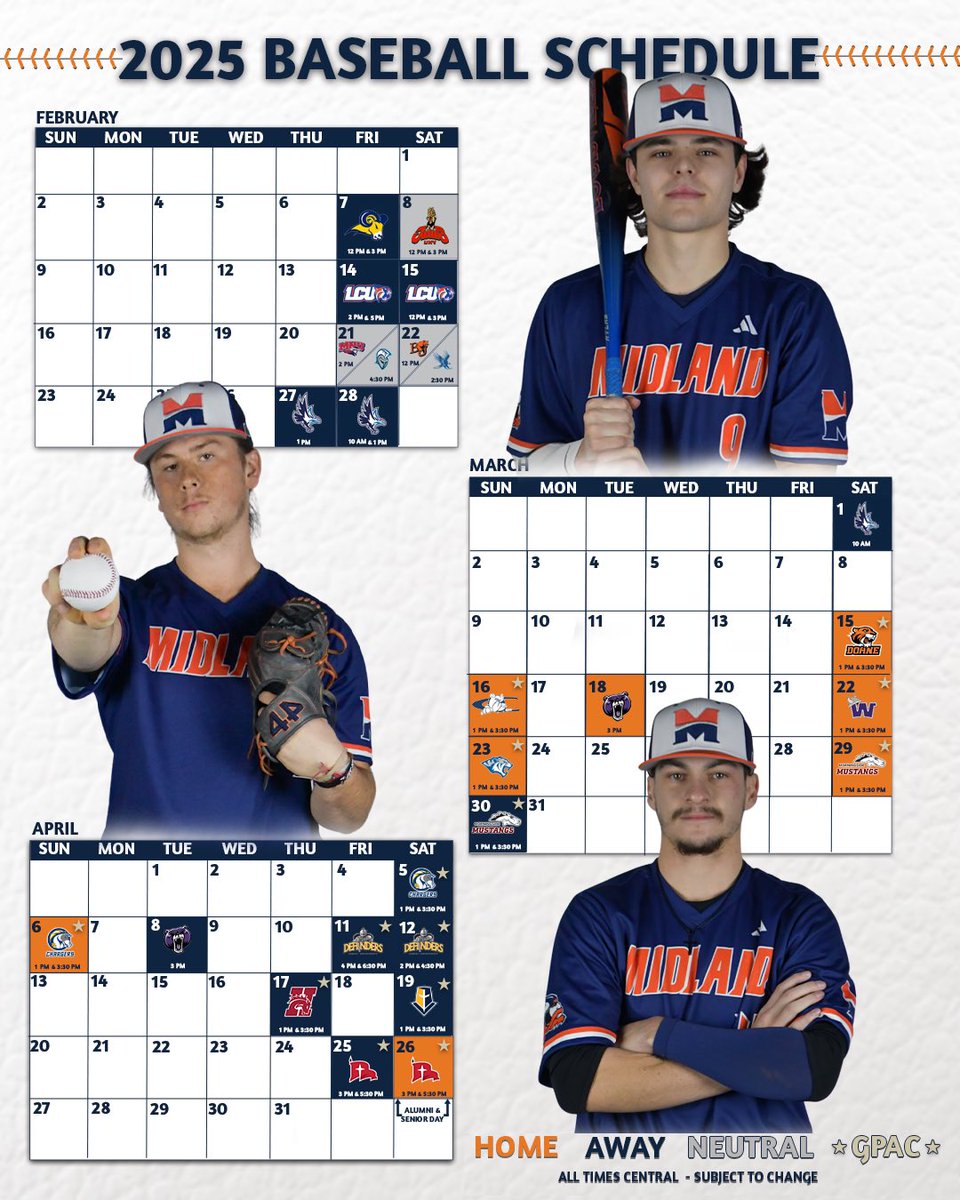 MidlandU_BSB's tweet image. 🚨 The 2025 Schedule is here!