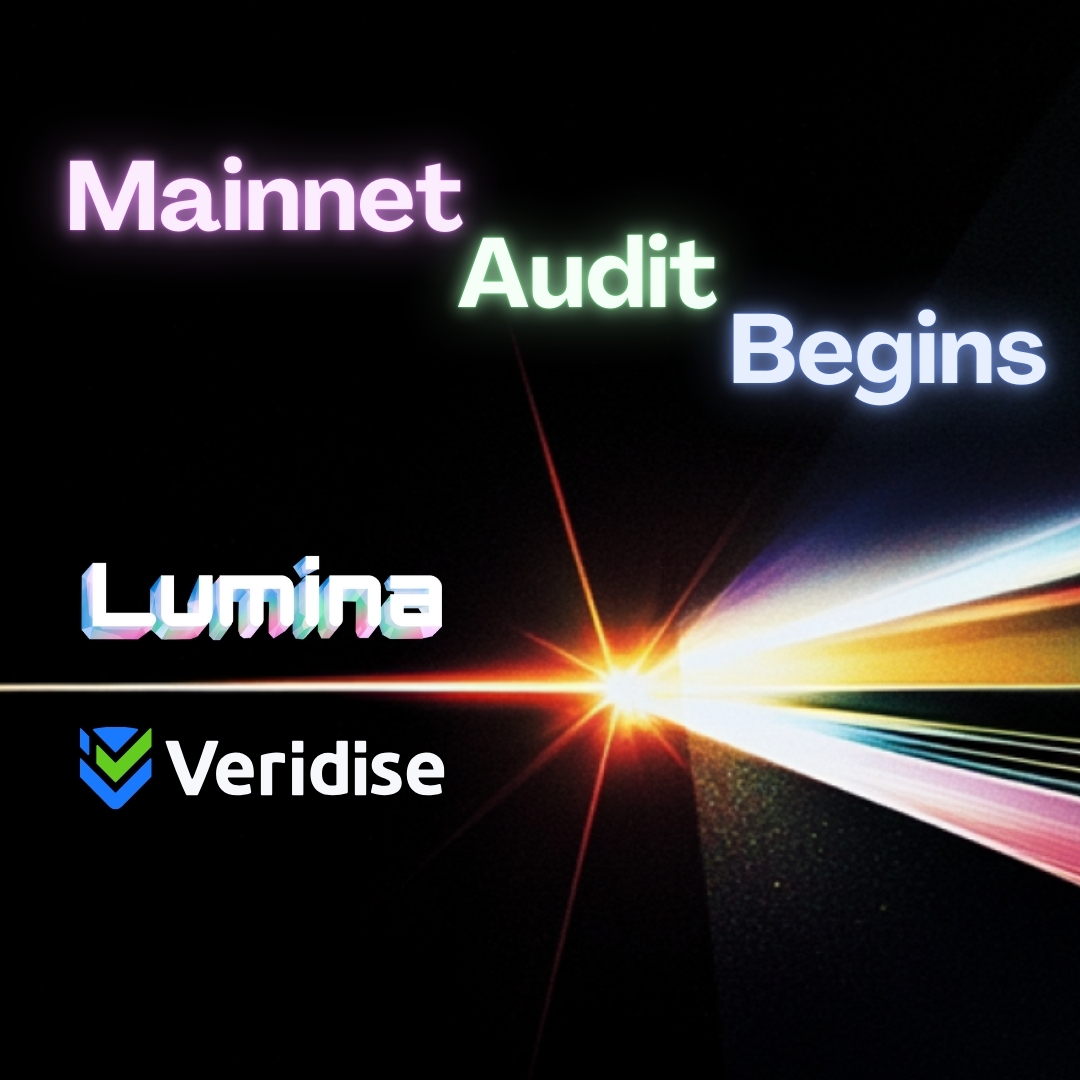 LuminaDEX's tweet photo. The @LuminaDEX mainnet audit begins. 

We’re honored to partner with @VeridiseInc for the audit, who have performed numerous @MinaProtocol and other ZK L1 &amp; L2 audits. 

Retweet &amp; Follow us on X for the latest updates on the audit and our forthcoming Mina mainnet deployment! https://t.co/qYYmeUUKt2