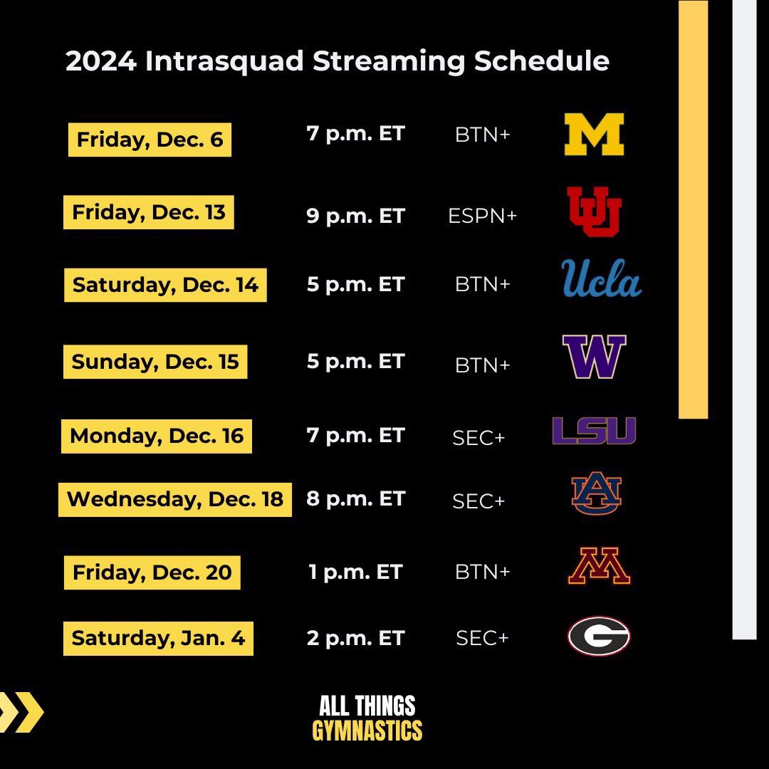 Updated intrasquad streaming schedule to include Auburn and Georgia — which we’ve confirmed will be live streamed!