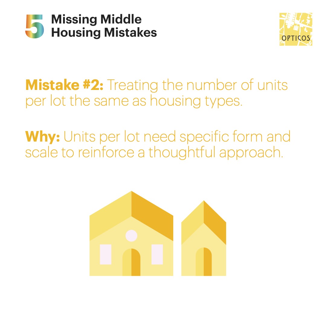 We’re featuring 5 mistakes cities &amp; states make in regulating #missingmiddlehousing, and will provide info on what to avoid, graphic examples of both good and bad solutions, as well as even better approaches.

Here's #2!

opticosdesign.com/blog/missing-m…
