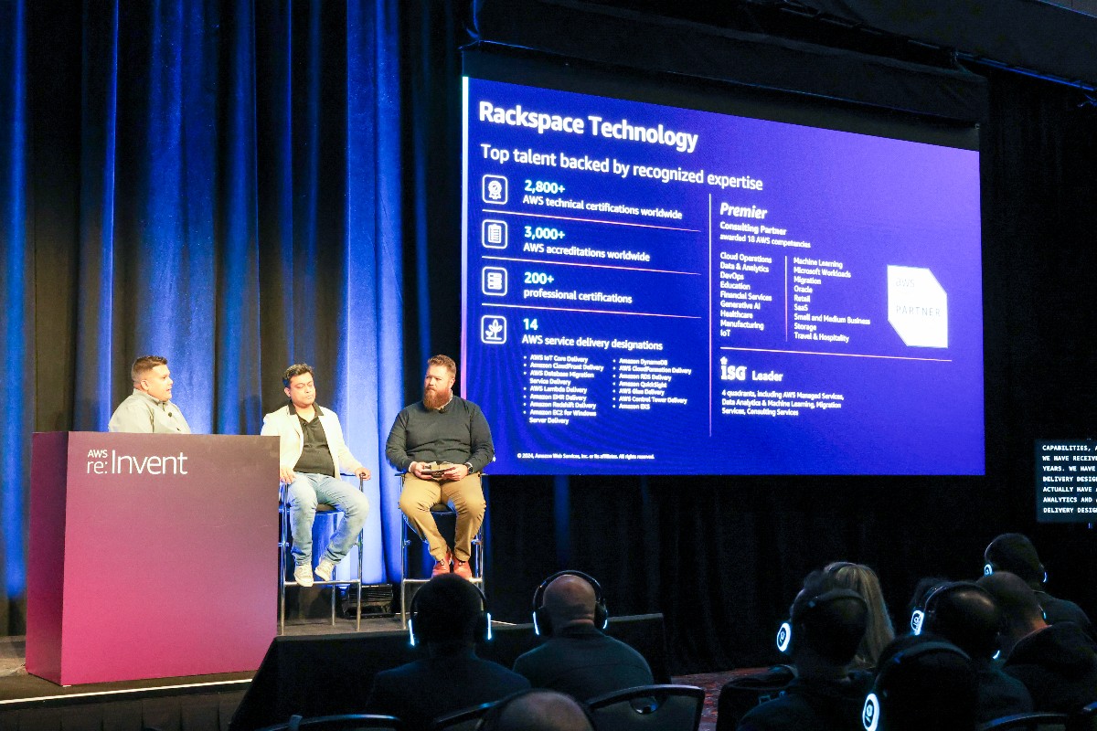 Rackspace's tweet image. Yesterday at #AWSreInvent, we joined @ConveraHoldings to showcase how #GenerativeAI is transforming #CustomerExperiences! We helped them cut response times from hours to minutes for hundreds of thousands of messages. Check it out! reinvent.rackspace.com @AWS_Partners @AWSEvents