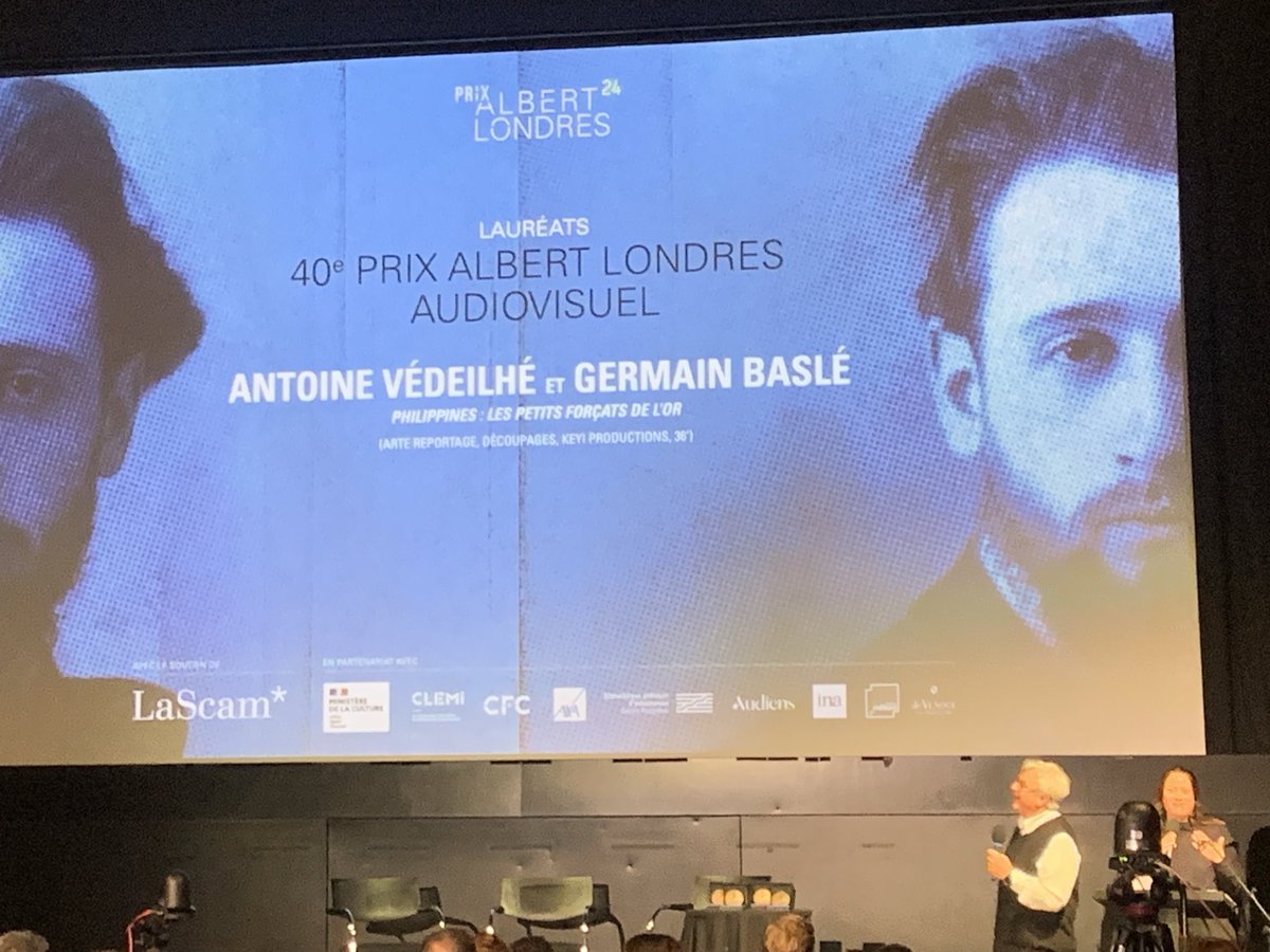 ESJ Lille (@esjlille) on Twitter photo Félicitations <a href="/AntoineVedeilhe/">Antoine Védeilhé</a> 88e promo <a href="/ESJLille/">ESJ Lille</a>, lauréat du prix Albert Londres audiovisuel en 2024 pour son film sur les petits forçats de l’or aux Philippines réalisé avec <a href="/BasleGermain/">Germain Baslé</a>.
Bravo <a href="/angeliqueforget/">Angélique Forget</a> (Keyi Productions), <a href="/ARTEfr/">ARTE</a> Philippe Brachet <a href="/HeradeFeist/">Herade Feist</a> Félicitations <a href="/AntoineVedeilhe/">Antoine Védeilhé</a> 88e promo <a href="/ESJLille/">ESJ Lille</a>, lauréat du prix Albert Londres audiovisuel en 2024 pour son film sur les petits forçats de l’or aux Philippines réalisé avec <a href="/BasleGermain/">Germain Baslé</a>.
Bravo <a href="/angeliqueforget/">Angélique Forget</a> (Keyi Productions), <a href="/ARTEfr/">ARTE</a> Philippe Brachet <a href="/HeradeFeist/">Herade Feist</a>