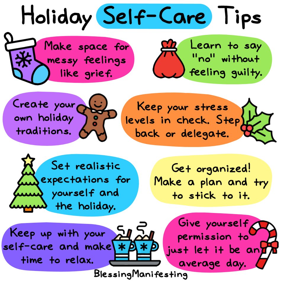 UMD Community THRIVES Lab (@commthriveslab) on Twitter photo As we move into the holiday season, feelings of stress or grief may be exacerbated for many people. Check out these self-care tips for the holiday season. #holidayseason #MentalHealthAwareness As we move into the holiday season, feelings of stress or grief may be exacerbated for many people. Check out these self-care tips for the holiday season. #holidayseason #MentalHealthAwareness