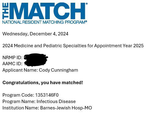 I’m headed to <a href="/WashUMedID/">WashU Medicine Division of Infectious Diseases</a> for fellowship! #IDXposts