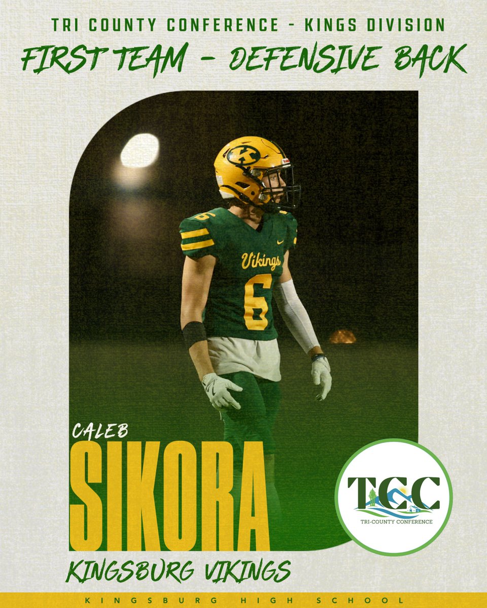 Congratulations to the Vikings selected to the Tri-County Conference Kings Div 1st Team Defense