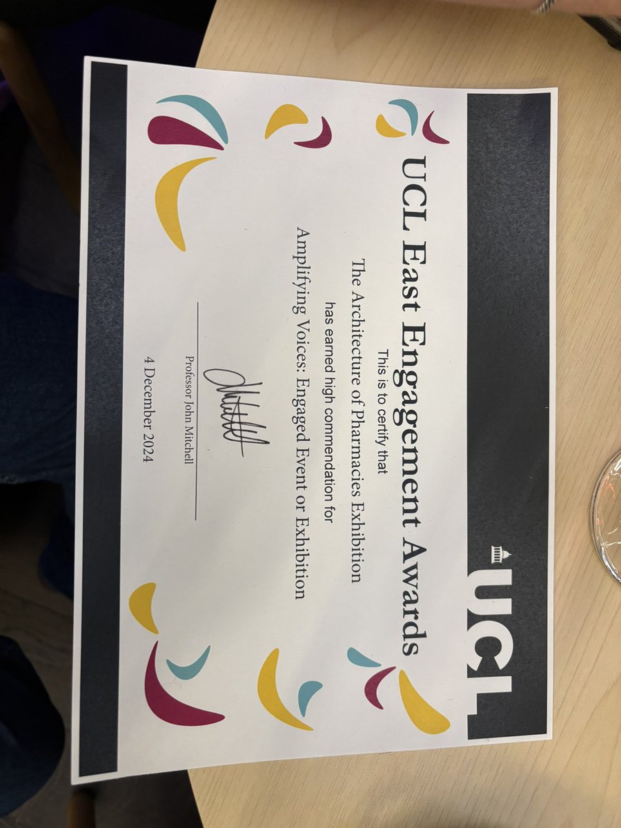 Ajay Choksi (He/Him) (@achoksi1) on Twitter photo UCL east engagement awards we got high commendation for Amplifying Voices: Engaged Event or Exhibition Architecture of Pharmacies Exhibition #UCL <a href="/rix_centre/">RIX Inclusive Research Institute</a> <a href="/SensoryObjects/">purpleSTARS</a> <a href="/KwiatGosia/">Gosia Kwiatkowska</a> <a href="/RanjitaDhital/">Dr Ranjita Dhital</a> <a href="/ucl/">UCL</a> UCL east engagement awards we got high commendation for Amplifying Voices: Engaged Event or Exhibition Architecture of Pharmacies Exhibition #UCL <a href="/rix_centre/">RIX Inclusive Research Institute</a> <a href="/SensoryObjects/">purpleSTARS</a> <a href="/KwiatGosia/">Gosia Kwiatkowska</a> <a href="/RanjitaDhital/">Dr Ranjita Dhital</a> <a href="/ucl/">UCL</a>