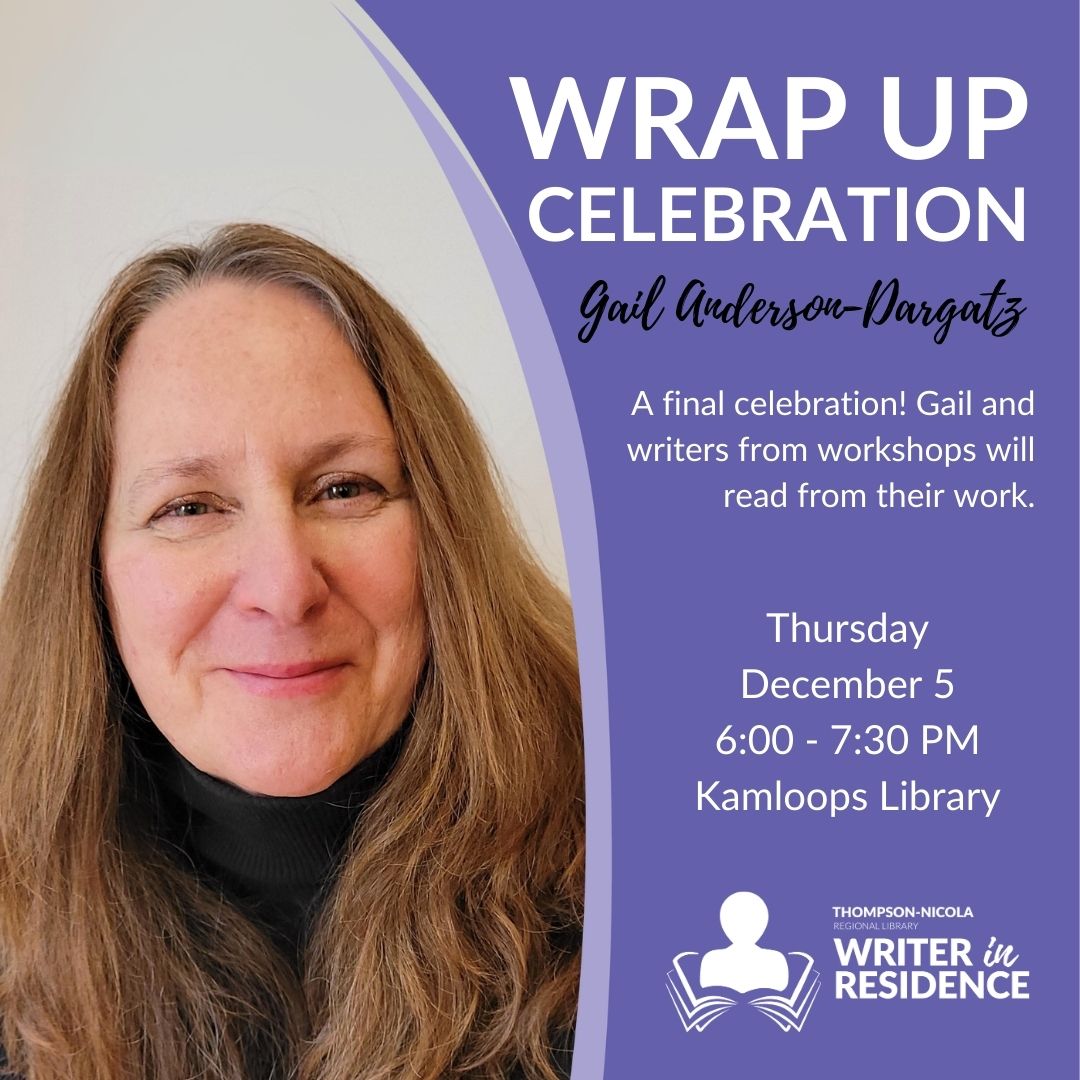 AndersonDargatz's tweet photo. Wow. The 2024 @tnrlibrary writer in residence program is almost over! Come celebrate our time together at this wrap up event tomorrow, Thursday, Dec 5 at the Kamloops Library! https://t.co/W7W7mU5Luh
