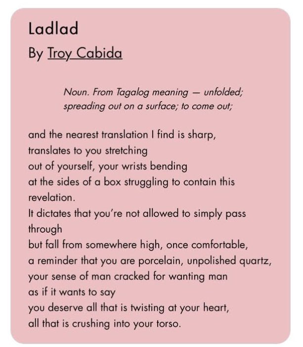 SWCHS_Poetry's tweet photo. Our poem of the week is by @troycabida 
Thank you for selecting this poem Connie!
#poetrycommunity https://t.co/jsvrHTHceW