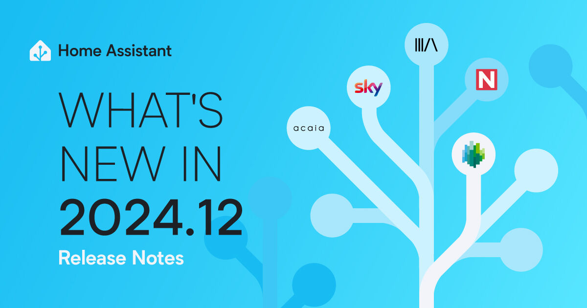 Home Assistant 2024.12 🎉

✨ Preview your scenes without activating them
🎤 Enjoy a faster voice experience with LLM-based fallback
🔧 A revamped Integration Quality Scale

home-assistant.io/blog/2024/12/0…

Happy holidays and see you in 2025! 🎄

#HomeAssistant