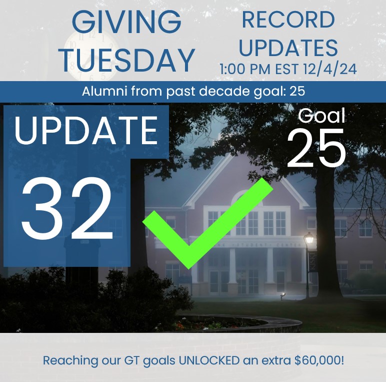 YOU DID IT! Parents of alumni and current students, alumni, and other friends pulled together to help us reach our goals!

With pledged gifts still in the mail (and others trickling in via online, Venmo, and PayPal) the mail that arrived today pushed us past our goal!  Thank you!