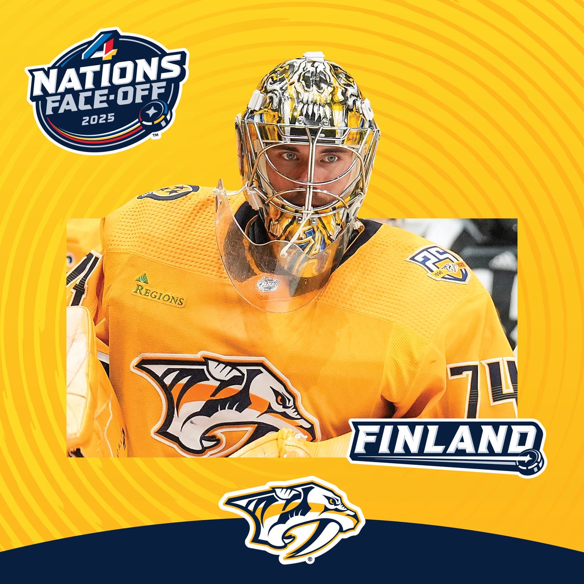 The Juice is loose. 

Who's excited to see Juuse Saros represent Team Finland at the #4Nations Face-Off 🙋‍♀️