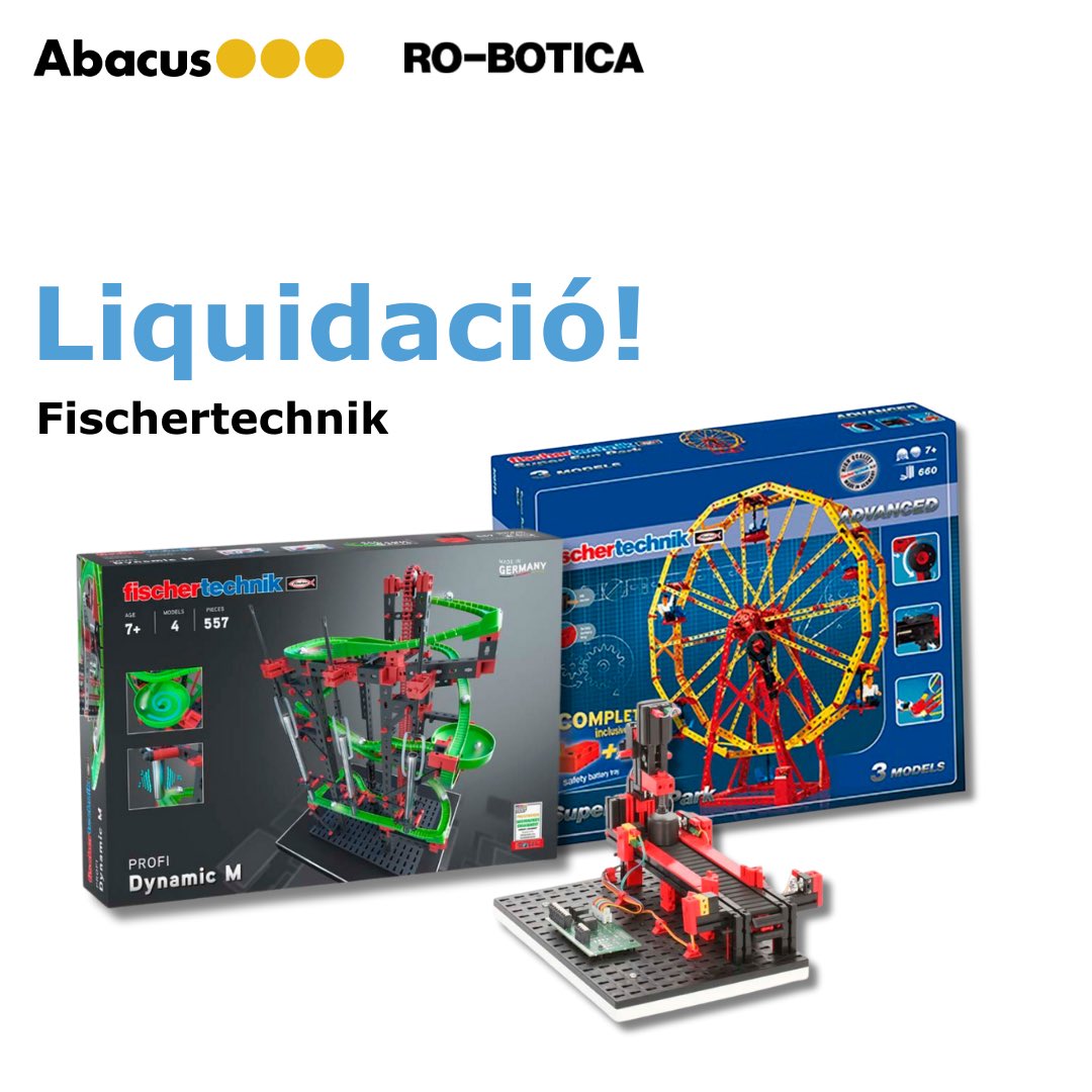 💯Súper ofertes: Liquidació en productes sel·leccionats de Fischertechnik, només fins al 31 de desembre!
.
.
.

💯Super ofertas: Liquidación de productos seleccionados de Fischertechnik, ¡solo hasta el 31 de diciembre!

🔗 ro-botica.com/es_CA/category…