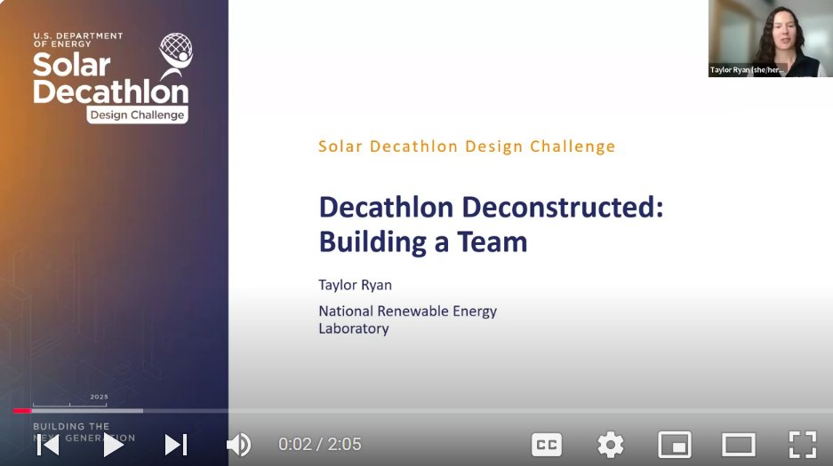 Competing teams, have you checked out our "Decathlon Deconstructed" series yet? This playlist of quick videos gives you the goods on various aspects of the #SolarDecathlon Design Challenge.
Watch: youtube.com/watch?v=zoEyKW…