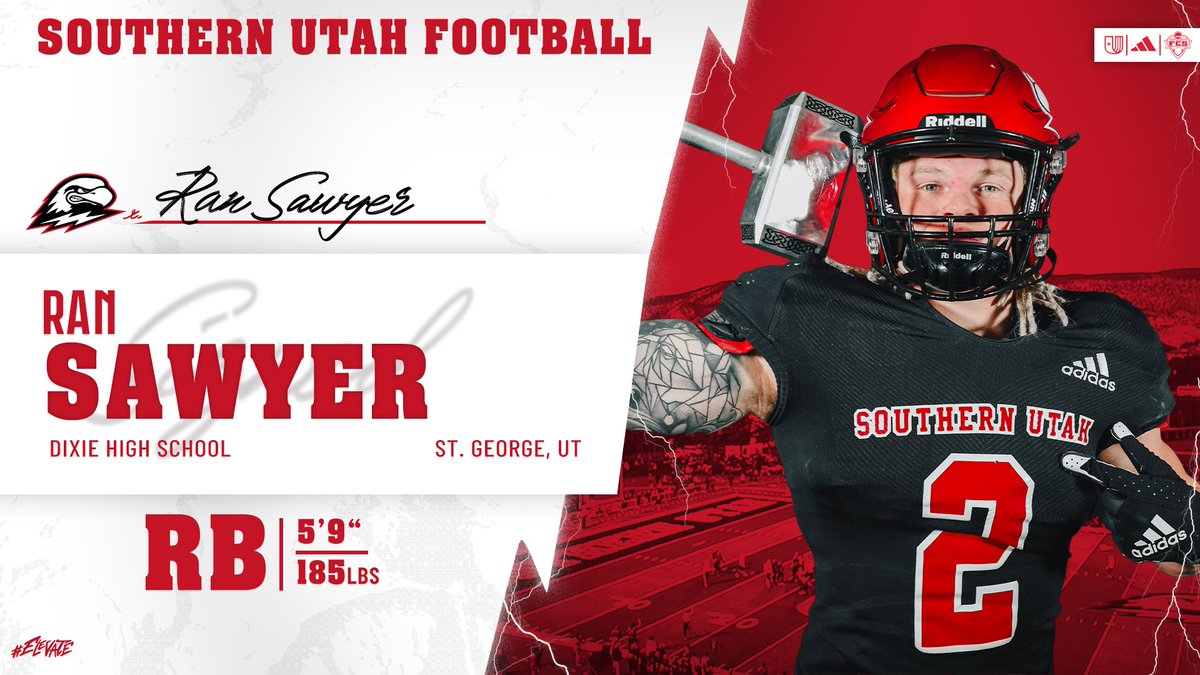 Welcome to Southern Utah Football, <a href="/RanSawyer0/">Ran Sawyer</a> ✍️

⚡️ 2024 Dixie HS Offensive MVP
⚡️ Avg 173.6 rushing yards per game
⚡️ Avg 219 all purpose yards per game

#Elevate ⚡️ #TBirdNation ⚡️ #RaiseTheHammer