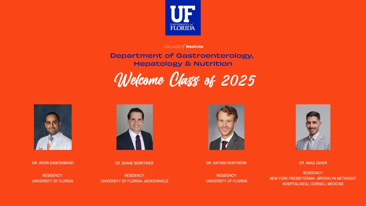 We are very excited to welcome this new group of incoming GI fellows at the University of Florida!!! 🐊