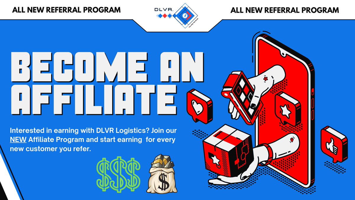 dlvrlog's tweet photo. Know businesses that need reliable delivery solutions? Turn your connections into regular earnings!

Join DLVR Logistics’ new Affiliate Referral Program and earn 5% for every closed referral for the first year!

Learn more: https://t.co/07jiQw9Q4k https://t.co/gQMjSH96MT