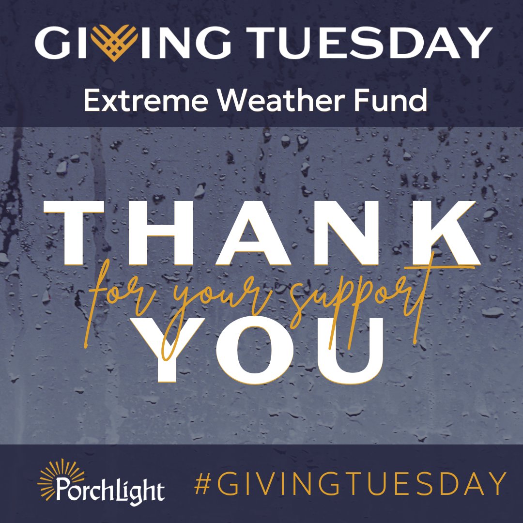Porchlight (@porchlightcares) on Twitter photo A huge THANK YOU to everyone who supported our Extreme Weather Fund this #GivingTuesday! ❄️
While we didn’t quite hit our goal, your generosity ensures we’ll have critical resources ready for our unhoused neighbors during the next cold spell. A huge THANK YOU to everyone who supported our Extreme Weather Fund this #GivingTuesday! ❄️
While we didn’t quite hit our goal, your generosity ensures we’ll have critical resources ready for our unhoused neighbors during the next cold spell.