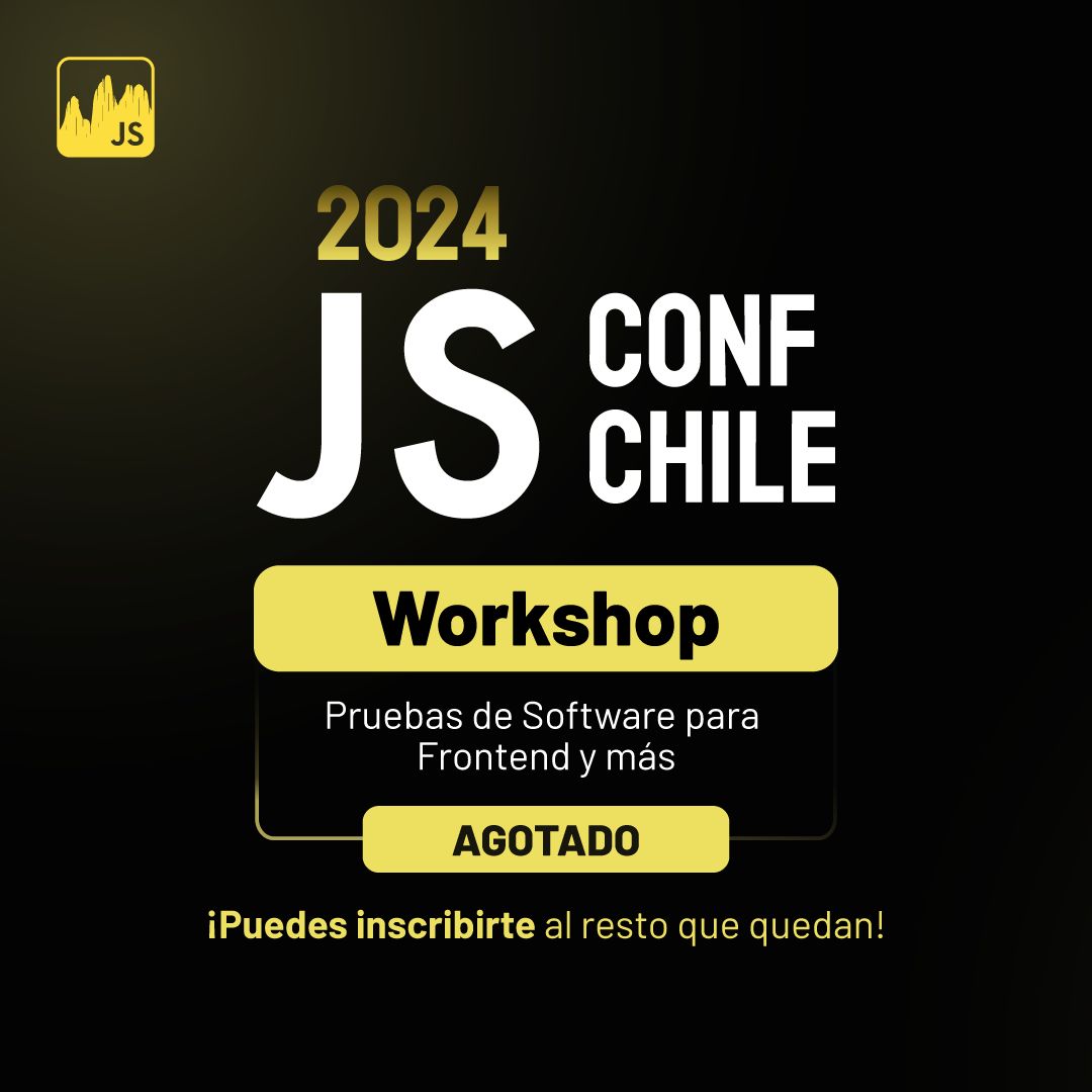 jsconfcl's tweet image. ¡Atención, devs!
Les informamos que los cupos para el workshop Pruebas de software para Frontend y más se encuentran agotados, ¡pero no se preocupen!
Aún quedan otros talleres increíbles, ¡y están todos incluídos con tu entrada a la JSConf 2024!
