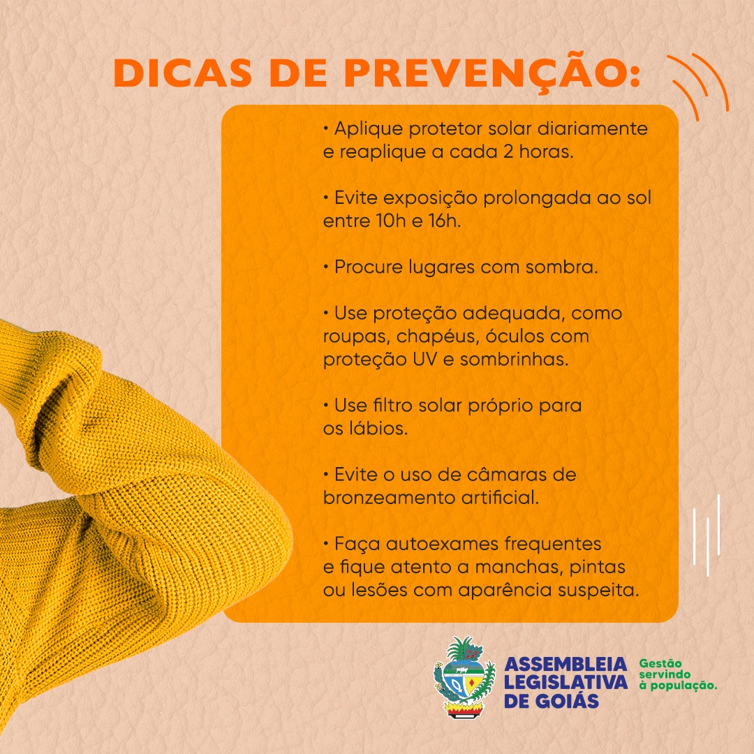 Alego (@assembleiago) on Twitter photo A campanha é dedicada à conscientização sobre o câncer de pele, o mais comum no Brasil. Este mês é um lembrete da importância de cuidar da saúde e estar atento aos sinais que podem indicar a doença, como lesões que não cicatrizam ou manchas que mudam de cor, forma ou tamanho. A campanha é dedicada à conscientização sobre o câncer de pele, o mais comum no Brasil. Este mês é um lembrete da importância de cuidar da saúde e estar atento aos sinais que podem indicar a doença, como lesões que não cicatrizam ou manchas que mudam de cor, forma ou tamanho.