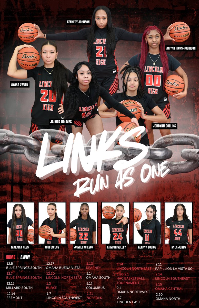 The LHS Girls' Basketball boosters are selling season posters for $10 each. Contact Coach Autumn Zenon at azenon@lps.org to purchase a poster and support the team. #GoLinks⛓️