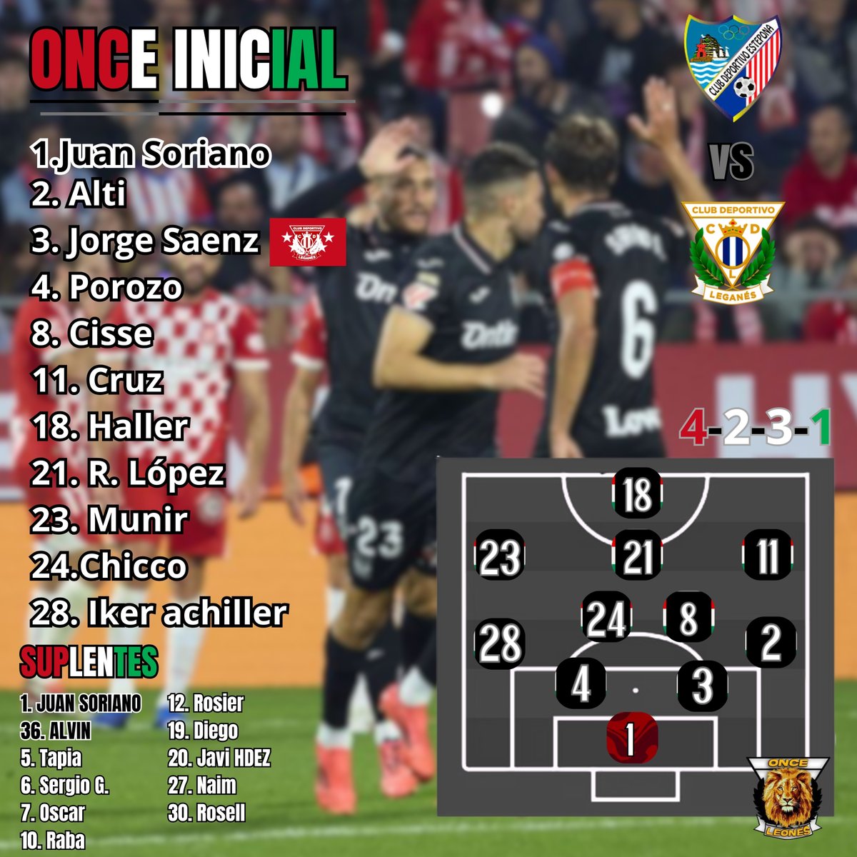 OnceLeones1928's tweet photo. 🥒🥒 🦁𝑵𝑪𝑬 𝐼𝑁𝐼𝐶𝐼𝐴𝐿 🥒🥒
#CopaDelRey #OnceLeones https://t.co/cazMuC5knO
