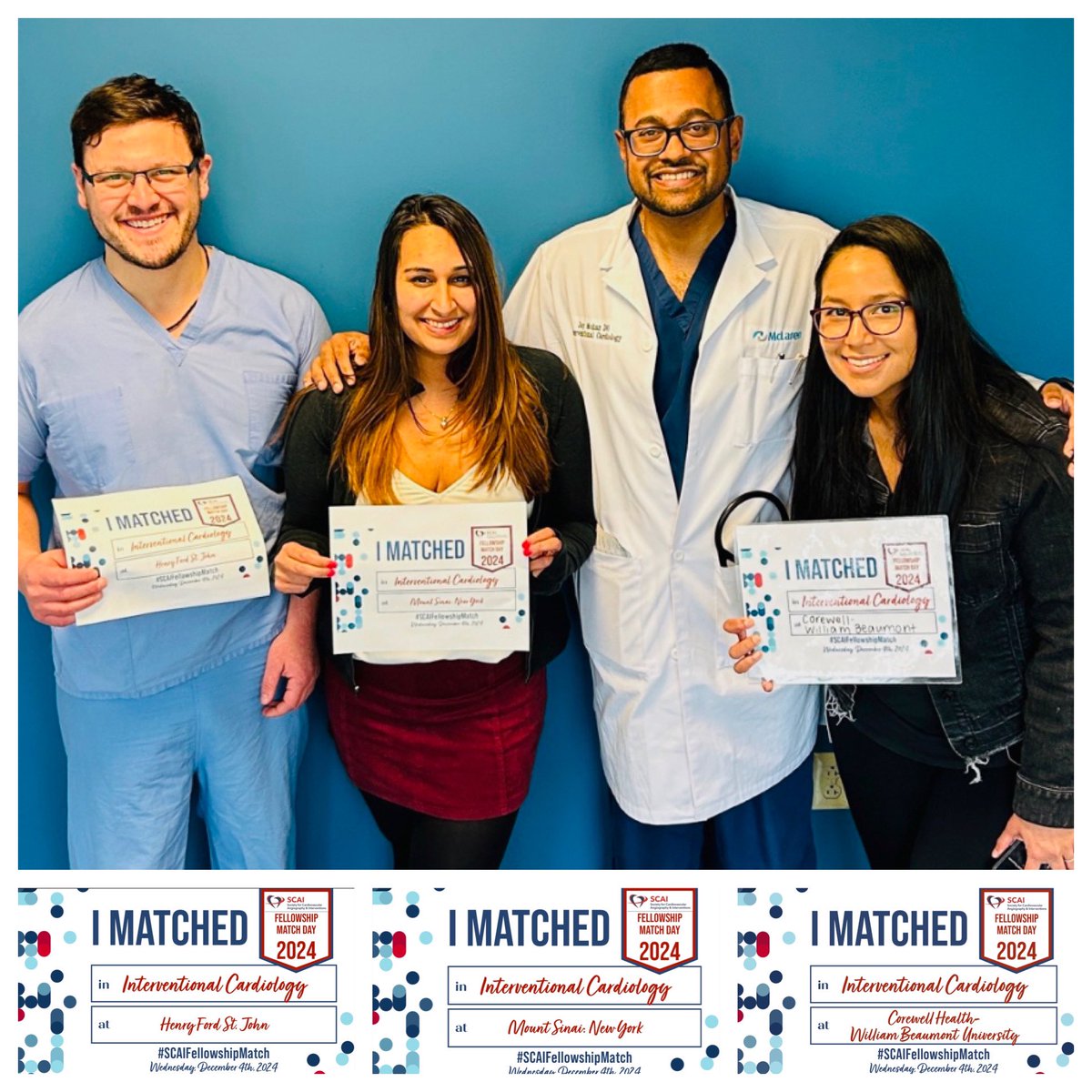 Jay Mohan, D.O., FACC, FSCAI, FASE, RPVI (@drjaymohan) on Twitter photo Congratulations to my fellows on their interventional cardiology fellowship #Match2024 !!
BOOM! We went for 3/3! 
I’m so proud of what they have accomplished thus far! They have so much more to show the world! 
#Cardiology #CardiologyMatch #matchday #SCAIFellowshipMatch Congratulations to my fellows on their interventional cardiology fellowship #Match2024 !!
BOOM! We went for 3/3! 
I’m so proud of what they have accomplished thus far! They have so much more to show the world! 
#Cardiology #CardiologyMatch #matchday #SCAIFellowshipMatch