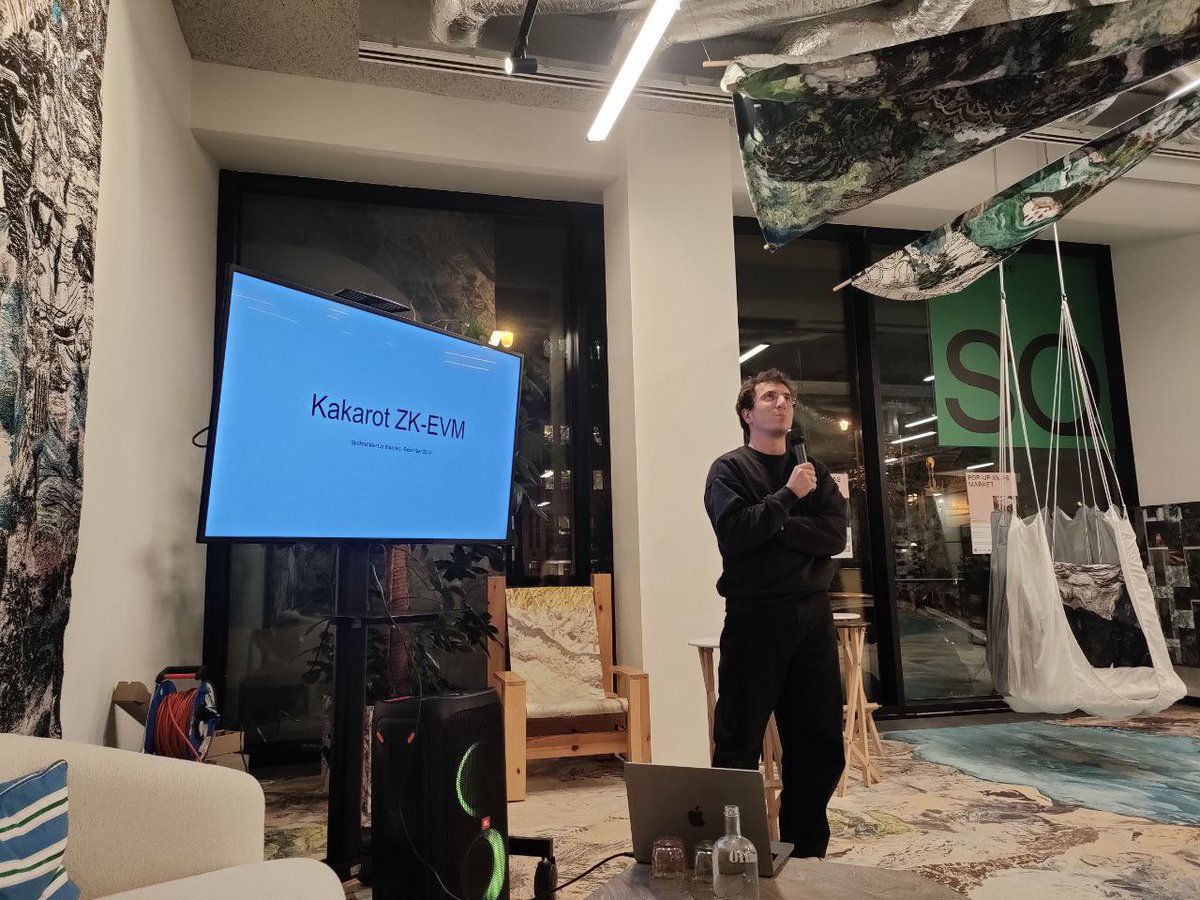 elias tazartes ๐ฅ๐งโ๐พ (@etazou) on Twitter photo thank you <a href="/Starknet/">Starknet ๐บ๐ฑ</a> and <a href="/Cryptosquare_be/">Cryptosquare</a> for this super meetup
great questions and energy ๐๐
tldr:
- STARK gud
- Cairo gud
- Aggregation gud
- Cairo Consensus Client gud
- Cairo EVM gud
- soon 1,000,000 tps in the integrity web
prove ethereum thank you <a href="/Starknet/">Starknet ๐บ๐ฑ</a> and <a href="/Cryptosquare_be/">Cryptosquare</a> for this super meetup
great questions and energy ๐๐
tldr:
- STARK gud
- Cairo gud
- Aggregation gud
- Cairo Consensus Client gud
- Cairo EVM gud
- soon 1,000,000 tps in the integrity web
prove ethereum
