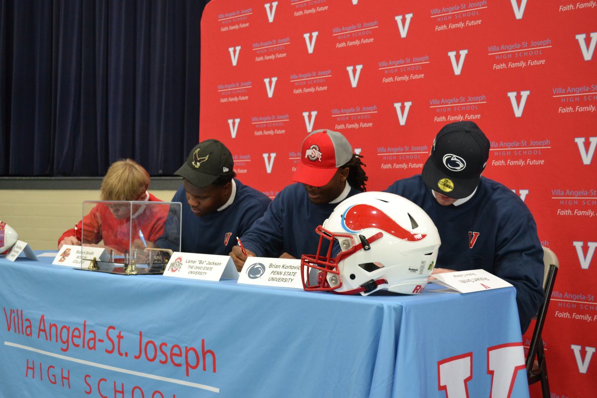 VASJ High School (@vasjhighschool) on Twitter photo #VASJ celebrated four seniors this afternoon on National Signing Day!
🔴 Bo Jackson - Football, <a href="/OhioStateFB/">Ohio State Football</a>
🔵 Brian Kortovich - Football, <a href="/PennStateFball/">Penn State Football</a>
🔴 Chase Polunus - Baseball, <a href="/ONUBaseball/">ONU Baseball</a>
🔵 Robert Smith - Football, <a href="/BCFootball/">Boston College Football</a> #VASJ celebrated four seniors this afternoon on National Signing Day!
🔴 Bo Jackson - Football, <a href="/OhioStateFB/">Ohio State Football</a>
🔵 Brian Kortovich - Football, <a href="/PennStateFball/">Penn State Football</a>
🔴 Chase Polunus - Baseball, <a href="/ONUBaseball/">ONU Baseball</a>
🔵 Robert Smith - Football, <a href="/BCFootball/">Boston College Football</a>