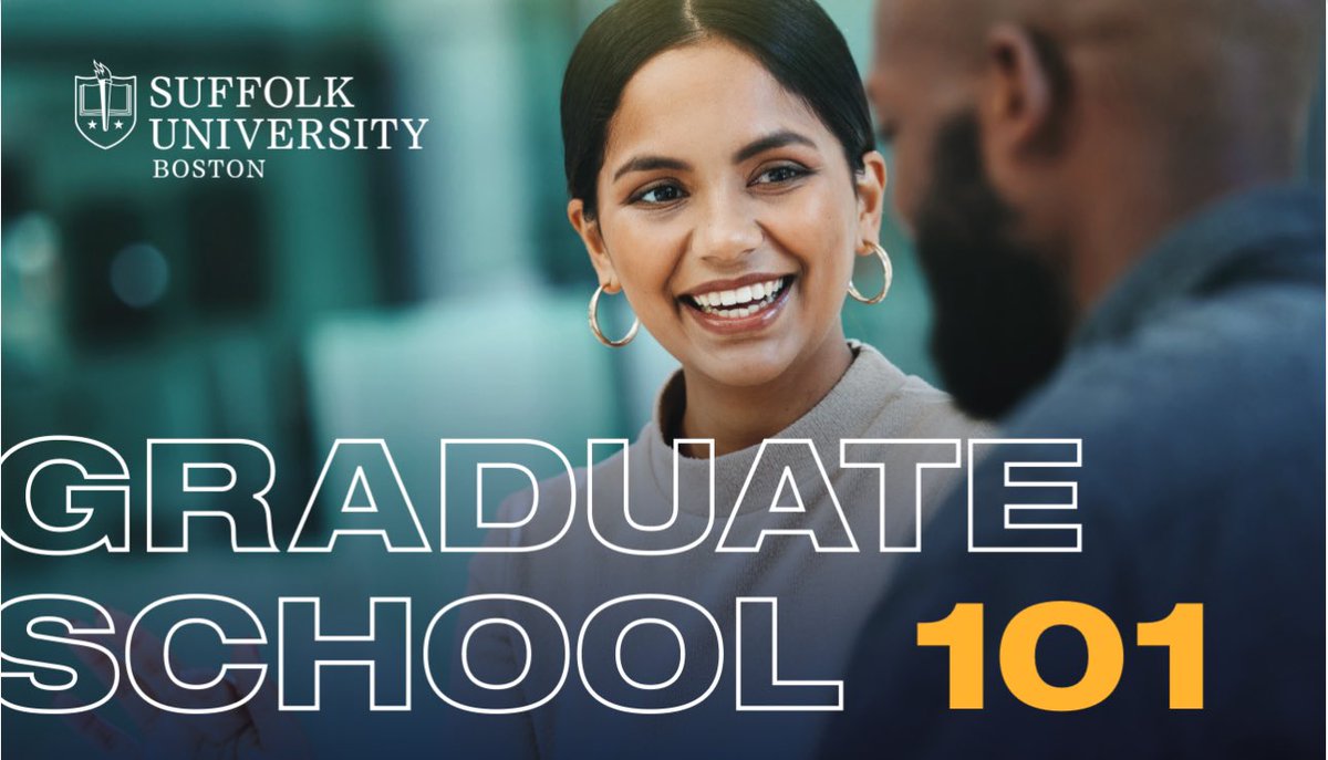 Tonight! Join us at 6 p.m. (ET) for Grad School 101 and have all of your questions about applying for a graduate degree answered. grad.suffolk.edu/register/gs101…