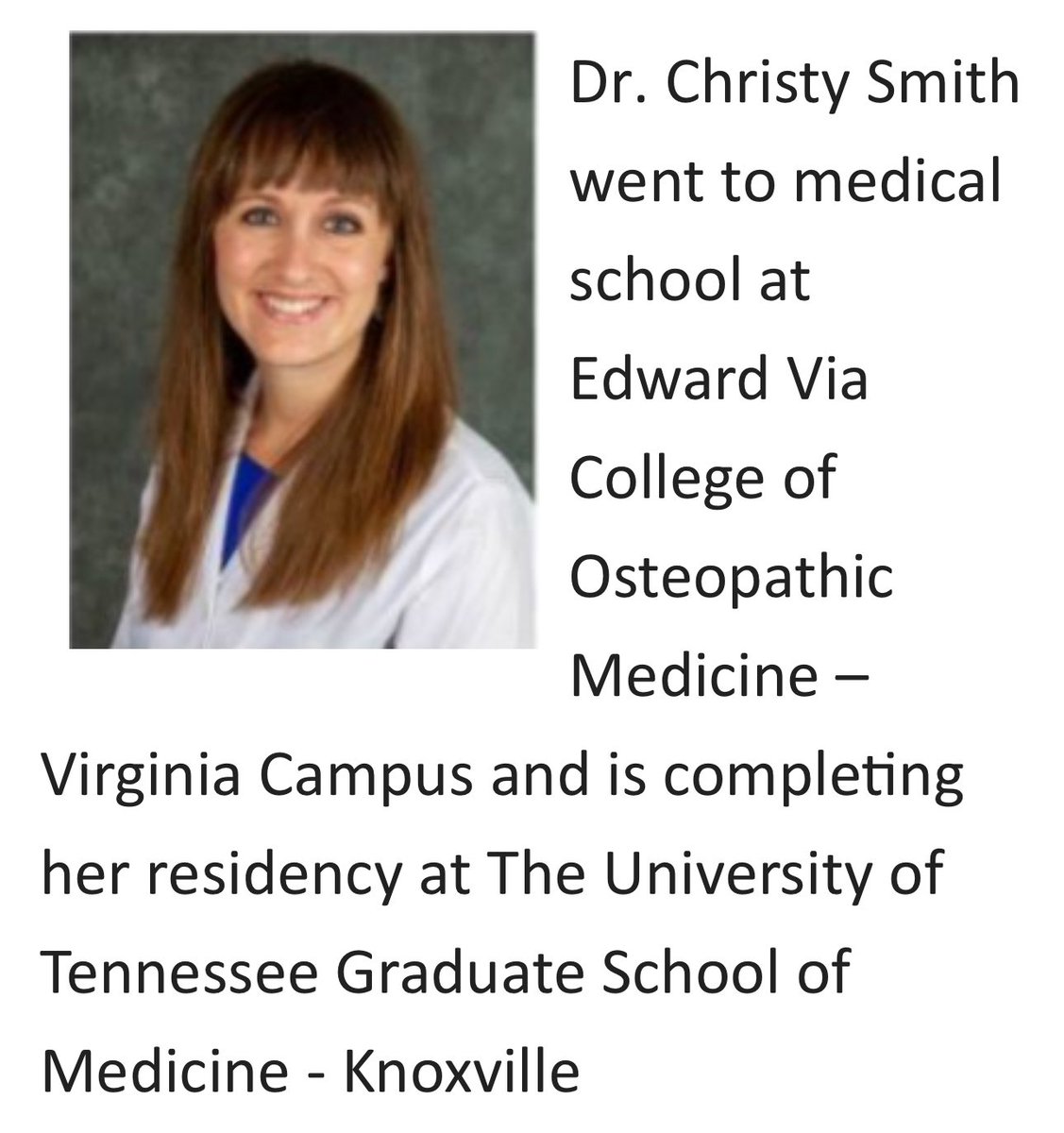 UTK_PCCM's tweet photo. Dr Smith https://t.co/RiYtedpQra