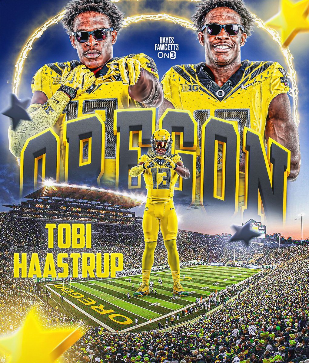 Hayes Fawcett (@hayesfawcett3) on Twitter photo BREAKING: Four-Star EDGE Tobi Haastrup has Committed to Oregon, he tells me for <a href="/on3recruits/">Follow @Rivals</a>
The 6’4 240 EDGE from Houston, TX chose the Ducks over USC, Missouri, & FSU
Oregon recruiting is on HEATER 🦆📈
on3.com/db/tobi-haastr… BREAKING: Four-Star EDGE Tobi Haastrup has Committed to Oregon, he tells me for <a href="/on3recruits/">Follow @Rivals</a>
The 6’4 240 EDGE from Houston, TX chose the Ducks over USC, Missouri, & FSU
Oregon recruiting is on HEATER 🦆📈
on3.com/db/tobi-haastr…