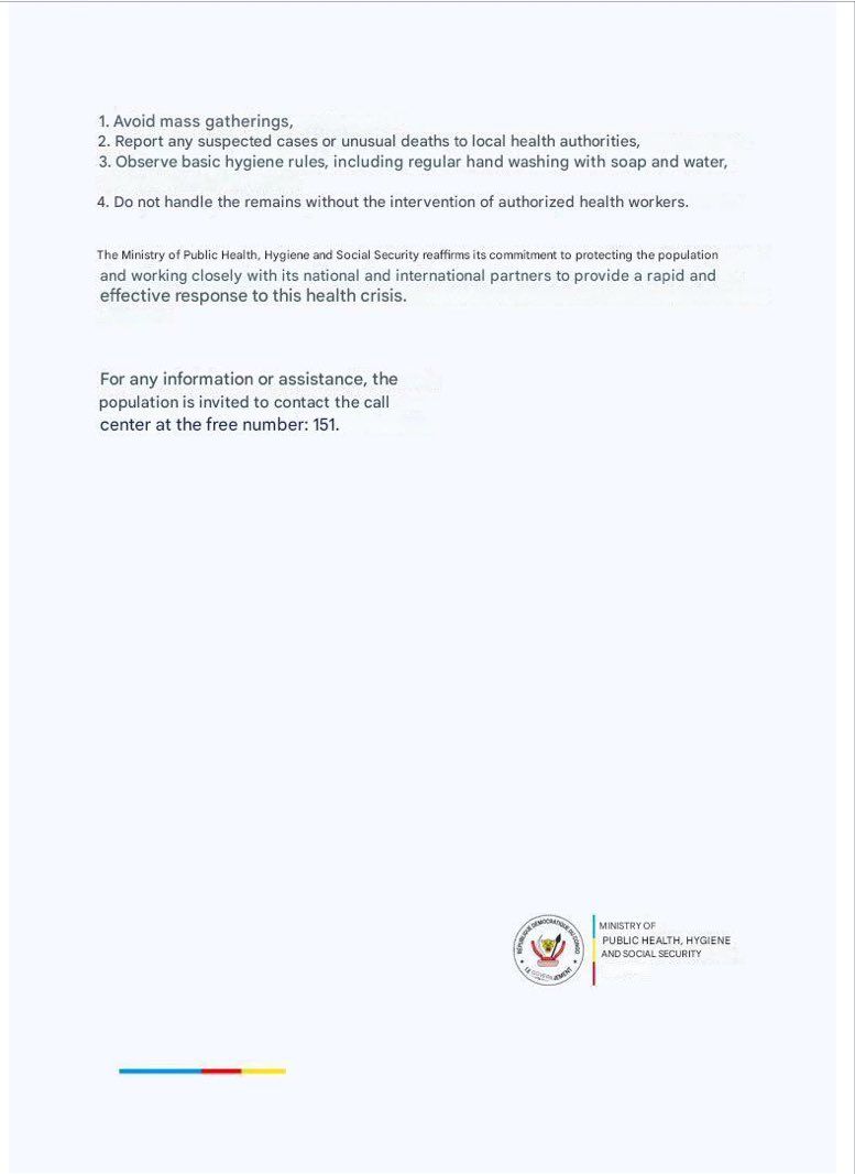 Stay Safe, Stay Healthy!

As we face a new flu-like infectious outbreak in #DRC, it’s crucial to protect yourself and others. Limit physical contact and avoid hospital visits unless absolutely necessary.

Opt for virtual consultations—they're safe, expert-led, and accessible from