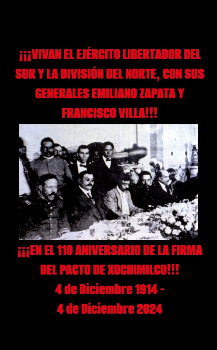 bez_mex's tweet photo. "EL PACTO DE XOCHIMILCO
Felipe Ávila
https://t.co/reqA1lIfrN

El 4 de diciembre de 1914 se reunieron en Xochimilco los dos caudillos más carismáticos y con mayor arraigo popular de la Revolución Mexicana, Francisco Villa y Emiliano Zapata..." https://t.co/mycwrfHzdq