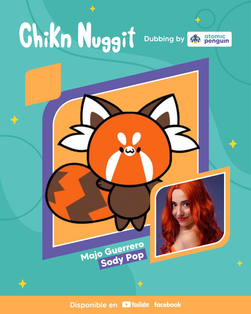Our favourite red panda has finally arrived in the official Latin Spanish dub of <a href="/chikn_nuggit/">Chikn Nuggit</a> ! Sody Pop! 💥 Voiced in Latam by the adorable Majo Guerrero (<a href="/majoguerreroj/">María José  Guerrero</a>). Don’t miss the episodes on YouTube:

YT: youtube.com/shorts/qZRuaMZ…