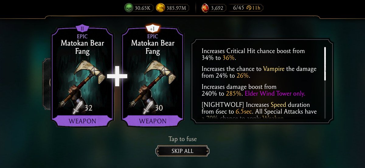 42Lazlo's tweet photo. Latest round of the 
Fatal #ElderWindTower 👍

I may or may not try and Kompleat another

#mkmobile https://t.co/8jJNl8fWpS