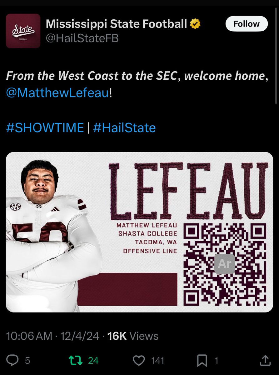 Congratulations!! SEC Bound.