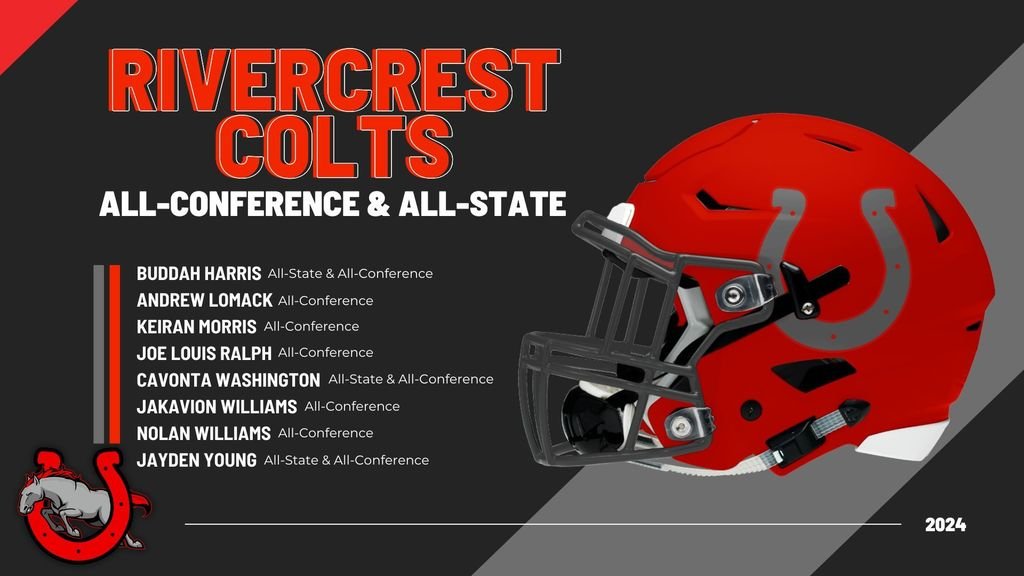 Congratulations to the Rivercrest football players who were named All-State &amp; All-Conference for the 2024 season.  GO COLTS!
