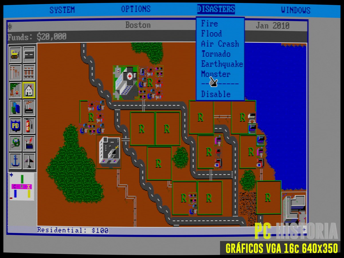 PC__Historia's tweet image. 🏙️En #SimCity (#MaxisSoftware, 1989) siendo alcaldes,  debíamos diseñar una ciudad ideal con viviendas, transporte, escuelas y más. Manejar impuestos, elegir energías (¿limpias o baratas?), y enfrentar desastres. ¡Construir una metrópoli, gestionando retos y escenarios únicos!