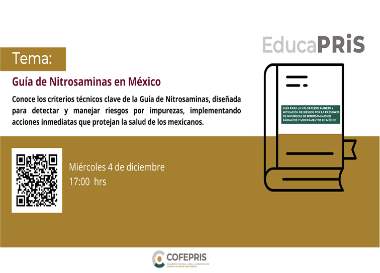 canifarma's tweet photo. Hoy hay sesión de #EducaPRIS a las 17:00. El tema central será “Guía de Nitrosaminas en México”.

Sigue la transmisión desde aquí: https://t.co/mzbzqJaDRS https://t.co/hUvqm8UEpo