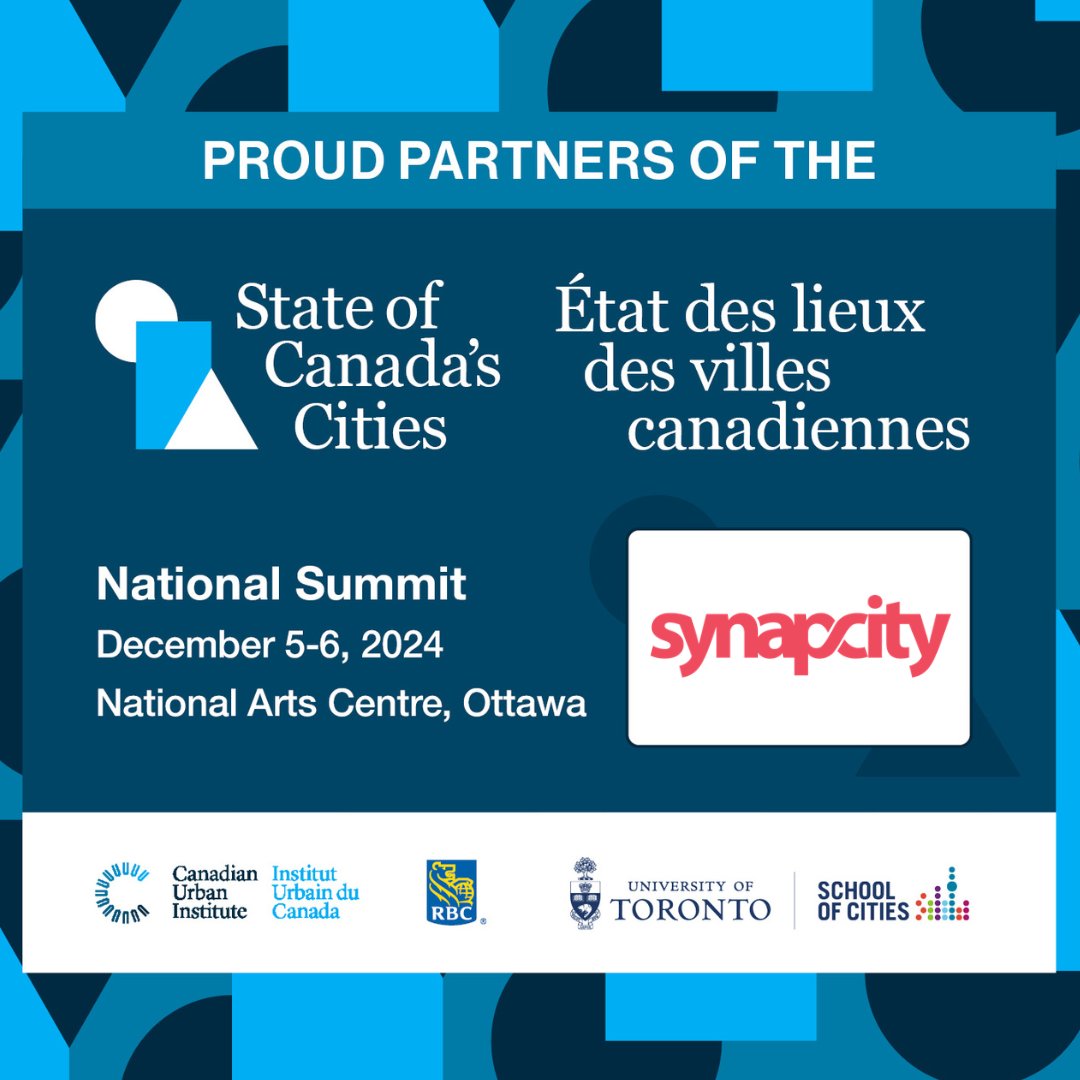 Synapcity (@synapcity) on Twitter photo We’re proud to be a partner for the Canadian Urban Institute’s second annual State of
Canada’s Cities Summit!
<a href="/CANURB/">Canadian Urban Institute</a>
Join the event virtually tomorrow: stateofcitiessummit.ca/registration
#cities #urban #canurb #build #innovate #envision #canadianurbaninstitute We’re proud to be a partner for the Canadian Urban Institute’s second annual State of
Canada’s Cities Summit!
<a href="/CANURB/">Canadian Urban Institute</a>
Join the event virtually tomorrow: stateofcitiessummit.ca/registration
#cities #urban #canurb #build #innovate #envision #canadianurbaninstitute