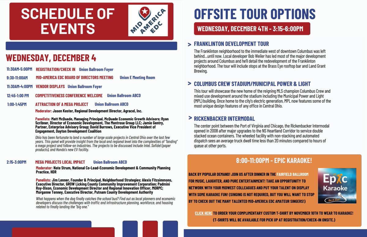 _MAEDC's tweet image. It&apos;s Day 1 of our 2024 Competitiveness Conference! Which activities do you enjoy the most -- the Mega Project panels 💬, the off-site tours ✈, or karaoke🎤🎶?

midamericaedc.org/events-and-pro…

#MidAmericaEDC #CompetitivenessConference #EconomicDevelopment